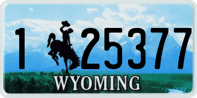 WY license plate 125377