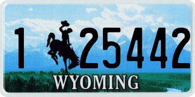 WY license plate 125442