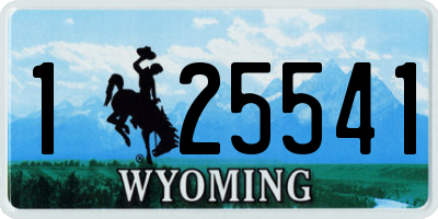 WY license plate 125541
