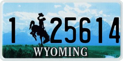 WY license plate 125614