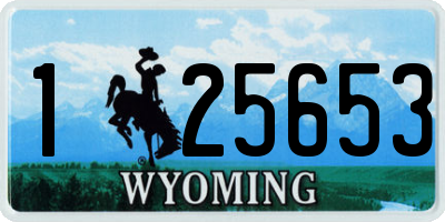 WY license plate 125653