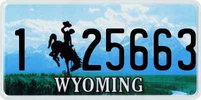 WY license plate 125663