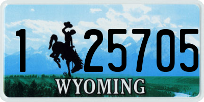 WY license plate 125705