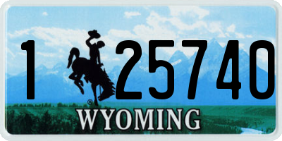 WY license plate 125740