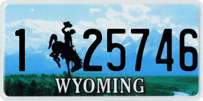 WY license plate 125746