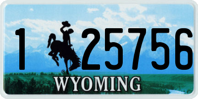 WY license plate 125756