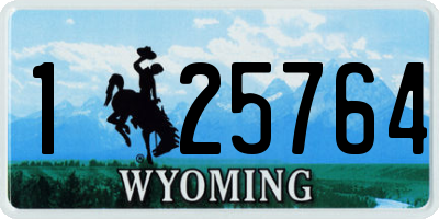 WY license plate 125764