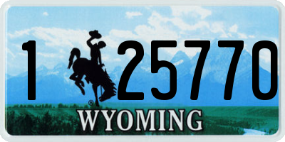 WY license plate 125770