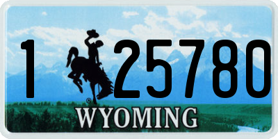 WY license plate 125780