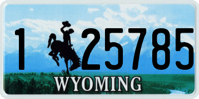 WY license plate 125785