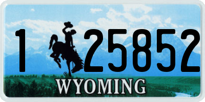 WY license plate 125852