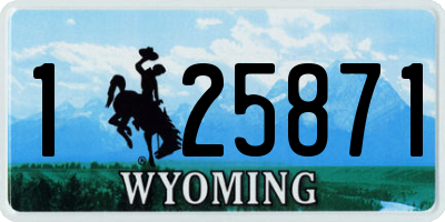 WY license plate 125871