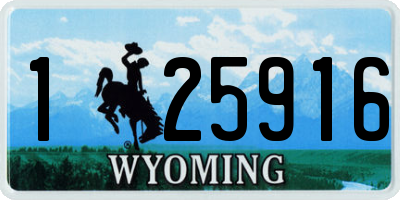 WY license plate 125916