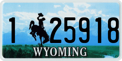 WY license plate 125918