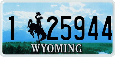 WY license plate 125944