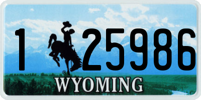 WY license plate 125986