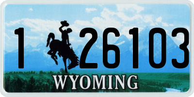 WY license plate 126103