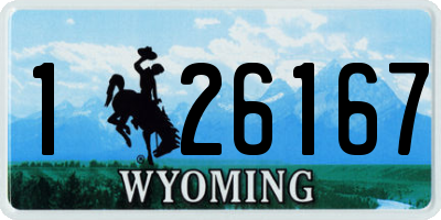 WY license plate 126167