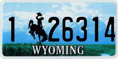 WY license plate 126314