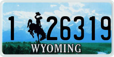 WY license plate 126319