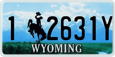 WY license plate 12631Y