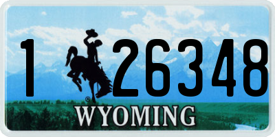WY license plate 126348