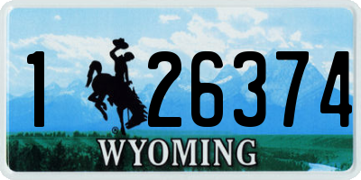 WY license plate 126374