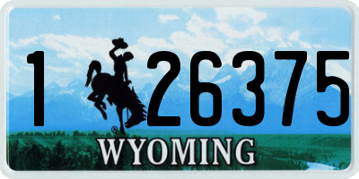 WY license plate 126375