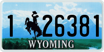 WY license plate 126381