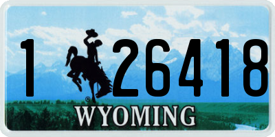 WY license plate 126418
