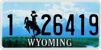WY license plate 126419
