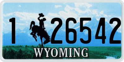 WY license plate 126542