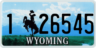 WY license plate 126545
