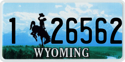 WY license plate 126562