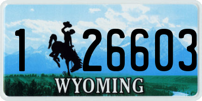 WY license plate 126603
