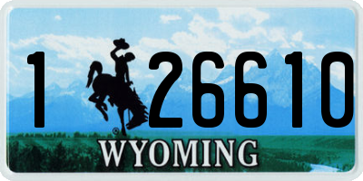 WY license plate 126610