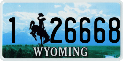 WY license plate 126668