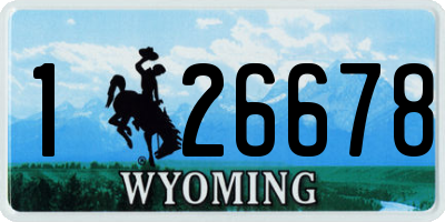WY license plate 126678