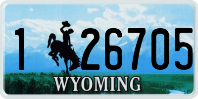 WY license plate 126705