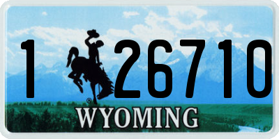 WY license plate 126710