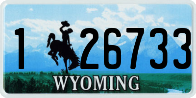 WY license plate 126733