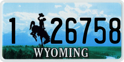 WY license plate 126758