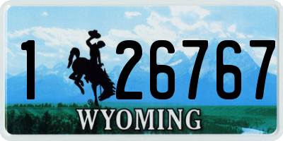 WY license plate 126767