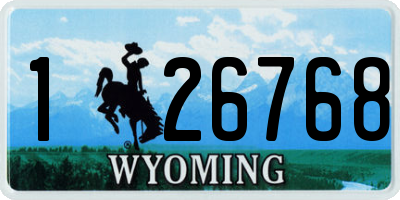 WY license plate 126768