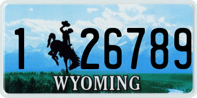 WY license plate 126789
