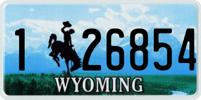 WY license plate 126854