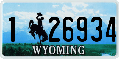 WY license plate 126934