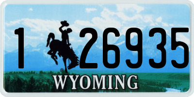 WY license plate 126935