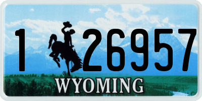 WY license plate 126957
