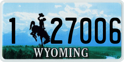 WY license plate 127006